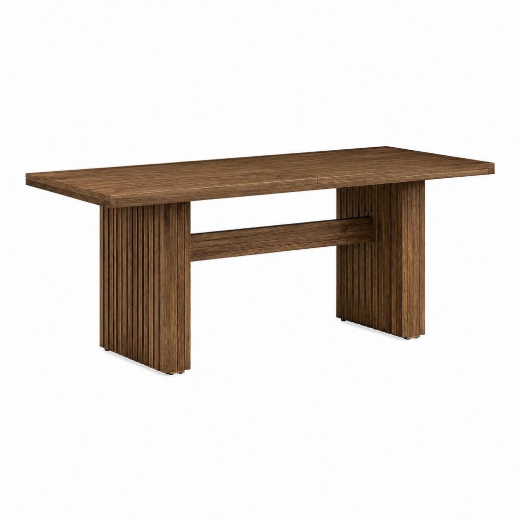 Gartentisch Esstisch Braun aus massivem Akazienholz rechteckig 180 x 90 x 75 cm