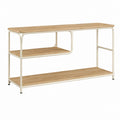 TV-Regal mit 3 Ablagen Naturweiß MDF Stahl rechteckig 120 x 40 x 80 cm