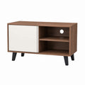 TV Lowboard Nussbaum Weiß MDF rechteckig 120 x 40 x 60 cm