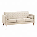 3-Sitzer Sofa Beige Polyester Rechteckig 210 x 85 x 86 cm