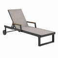 Verstellbare Sonnenliege grau Aluminium rechteckig 195 x 65 x 35 cm