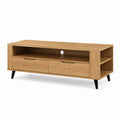 TV Lowboard Eiche-Optik mit 2 Schubladen und offenen Fächern 140 x 40 x 50 cm