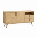 TV Lowboard eichefarben MDF rechteckig 160 x 40 x 75 cm